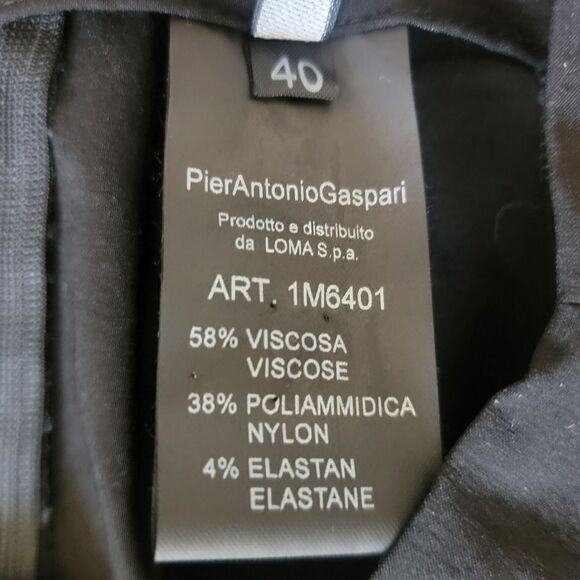 Pier Antonio Gaspari Italy Straight Mid Length Stretch Skirt in Black - Picture 9 of 10